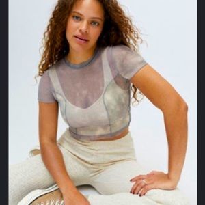 Urban Outfitters mesh baby tee xs